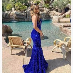 Basgute Sequin Strapless Mermaid Prom Dress