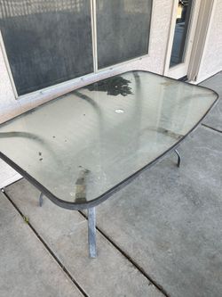 Glass patio table