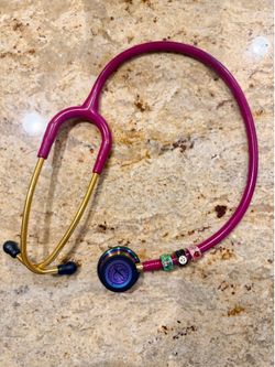 Raspberry Pink with Gold Rainbow Finish Stethoscope