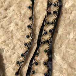 Black/Gold Denmark Beaded Trim 10 yards