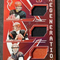 2024 Panini Phoenix Regeneration Triple Relic Red Anderson Esiason Burrow /99