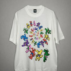 This is a Hellstar Studios Grateful Dead Dancing Bears T-shirt in white/cream