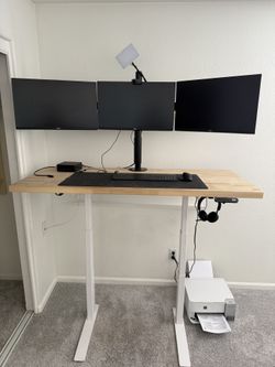 Desk With Dell Monitors