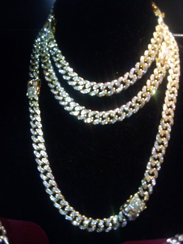 Yellow Gold 16" Choker, 18" Shorty & 26" Long Set