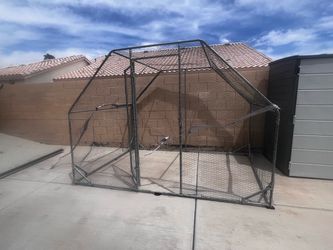 Walk in metal chicken coop