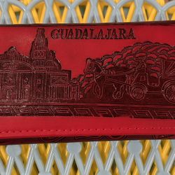 Beautiful Mexican Red Wallet From Guadalajara Mx