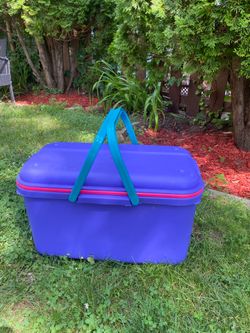 Pink and purple tote storage