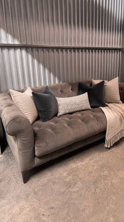 FREE DELIVERY Gray Tufted Velvet Sofa