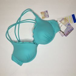 Coco Rave  Bikini Swim Top Aqua Size XL 38B