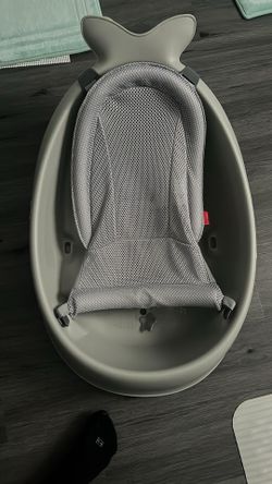 Skip Hop Infant Bath Tub 3-Stage Grow With Baby Smart Sling MOBY Bathtub Grey Age 0+