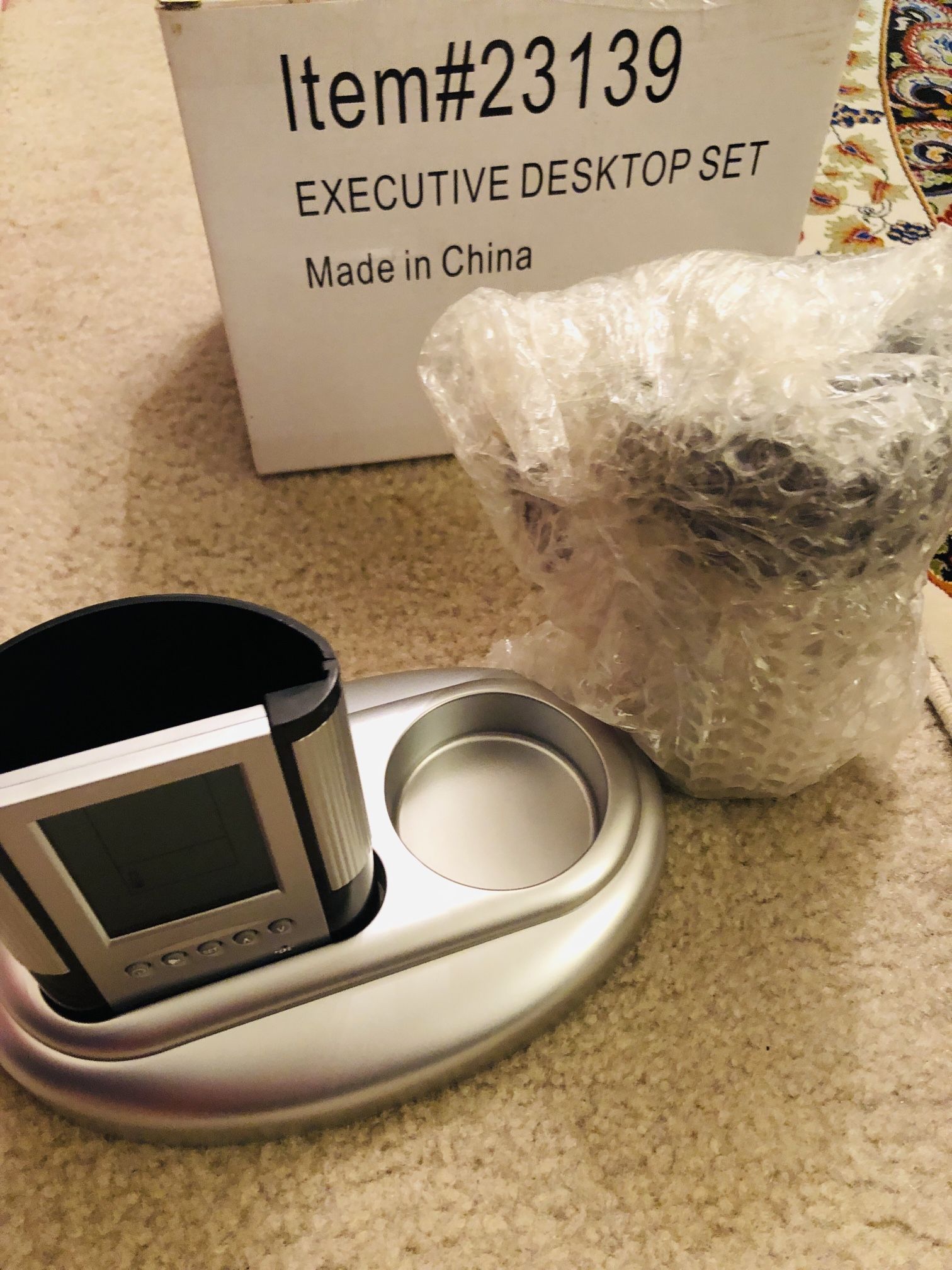 Executive Desktop Set With Clock Pen Holder And Mug And Card Holder New In The Box 