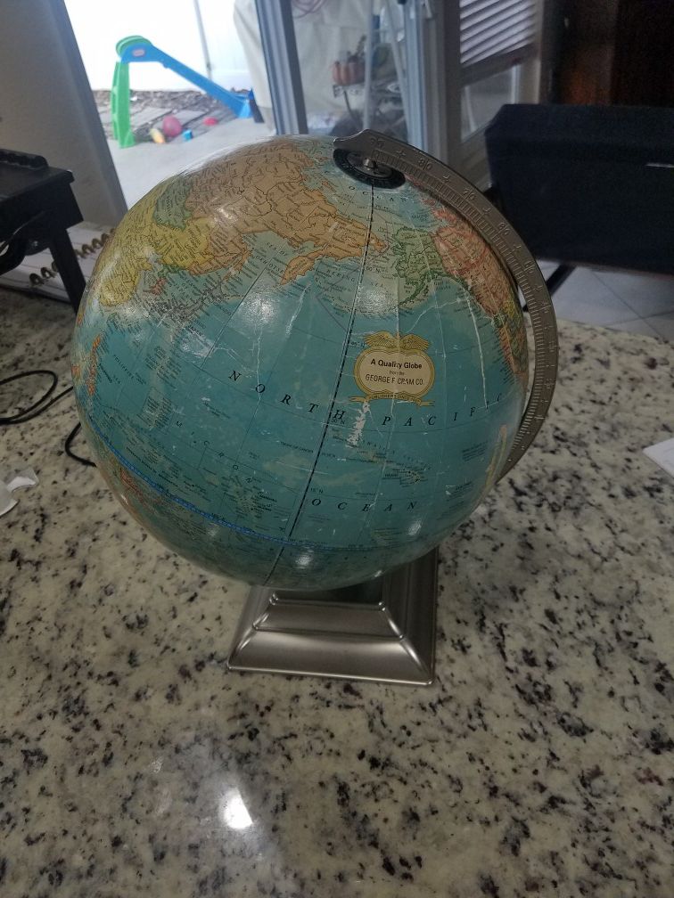 George F. Cram - world globe - 12" diameter - table top - vintage