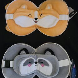 2 in 1 Travel Pillow PUPPY, RACCOON