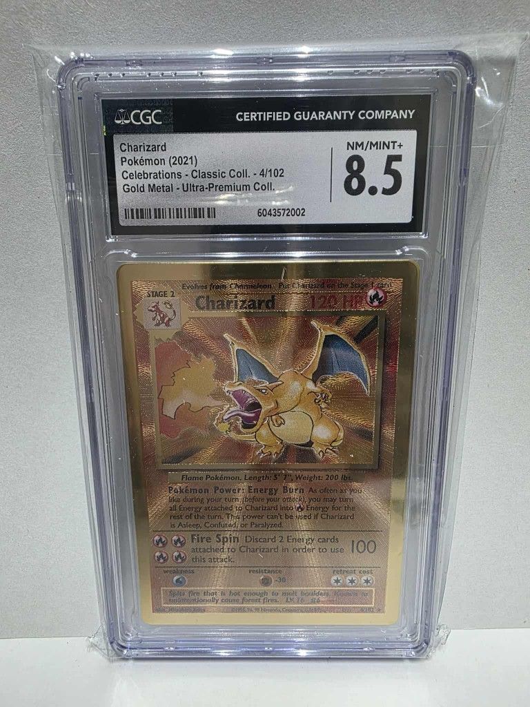 Cgc 8.5 Charizard Metal Card