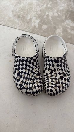 Crocs Classic Clogs Black White Checkered - Kids 12 Size