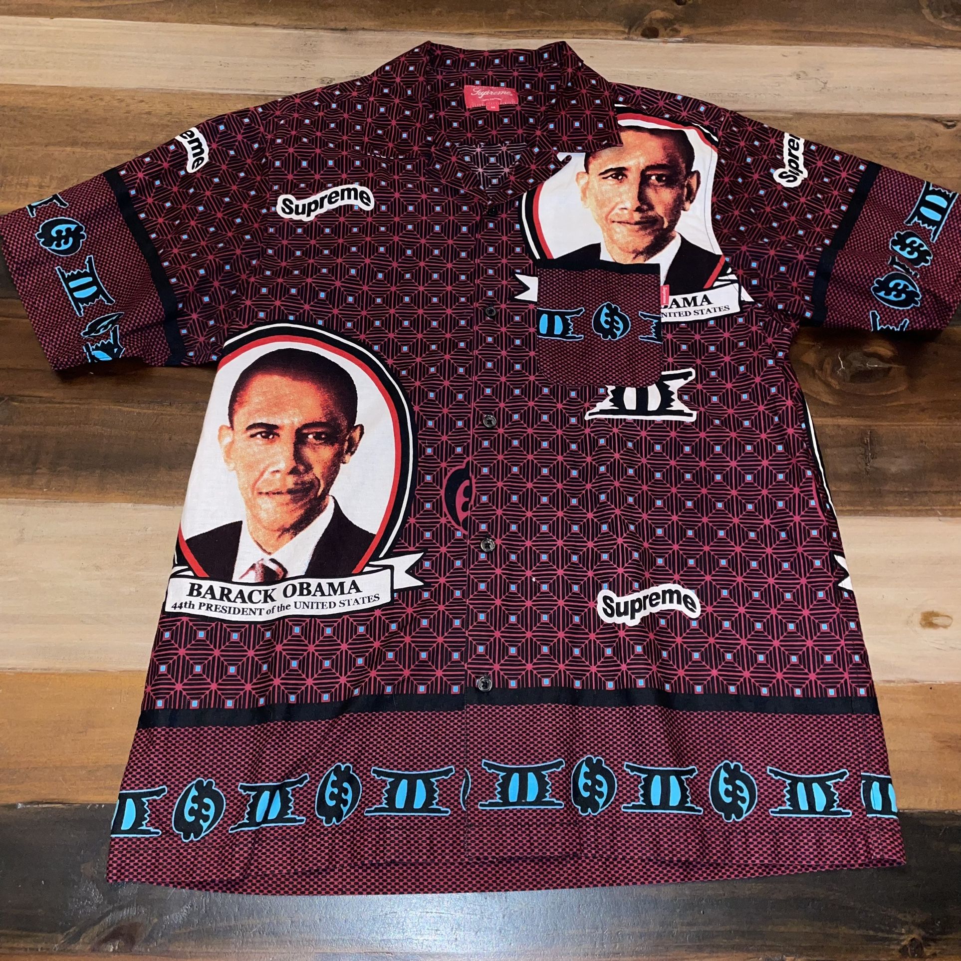 Supreme Obama Button Up