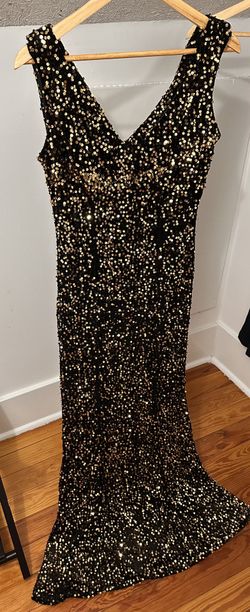 Black and Gold Sequin Dress