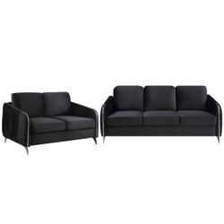 Black Modern Sofa & Loveseat