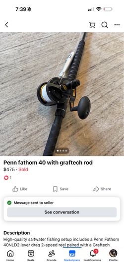 Penn fathom 40nld2 Grafttech rod