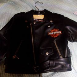 Size 4T Kids Harley Davidson Leather Jacket 