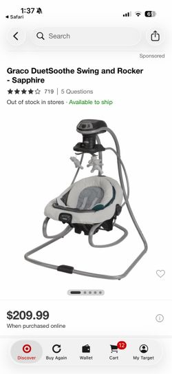 Graco DuetSoothe 2-in-1 Portable Baby Swing & Rocker