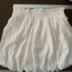 White Ruffle Mini Skirt