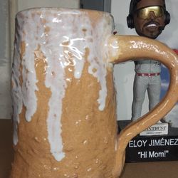 large, handmade ceramic mug