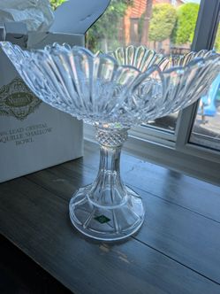 Shannon Crystal Lead Crystal Shallow Bowl on Pedestal