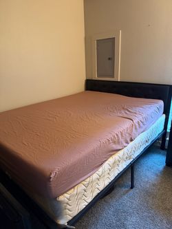 Queen Bed Frame with Tufted Headboard