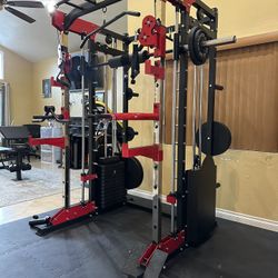 Smith Machine 200 | Adjustable Bench | 245lb Cast Iron Olympic Weights | 7ft Olympic Bar | Fitness | Gym Equipment | FREE DELIVERY/INSTALLATION 🚚 🛠️