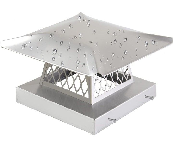 9" x 9" Chimney Cap Chimney Cover,Fireplace Chimney Caps for Outside,Chimney Rain Caps Chimney Flue Cover Chimney Roof Rain Guard on Existing Flue Til