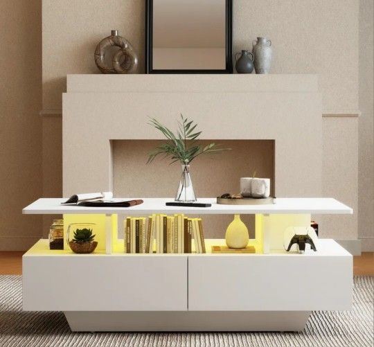 Modern Coffee Table W/Drawers- New