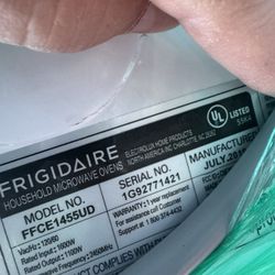 Frigidaire Counter Microwave Used Only 2 Months 