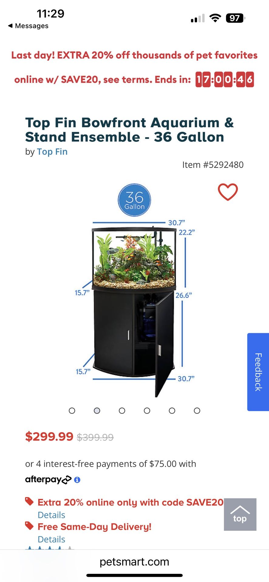 Fish Tank With Stand 36 gallon 