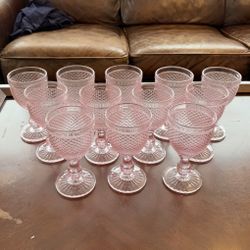 12 Pink Wedding Event Water Goblets