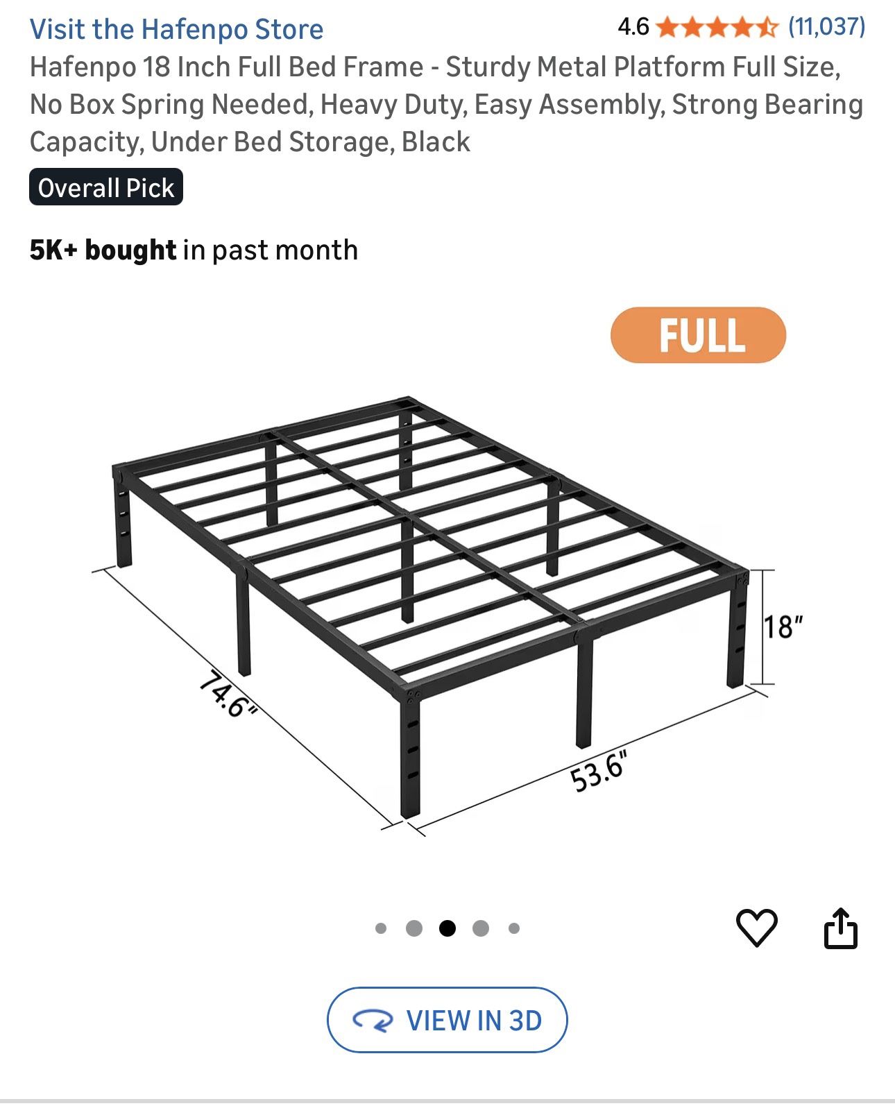 Full Size Bed Frame Brand New In Box