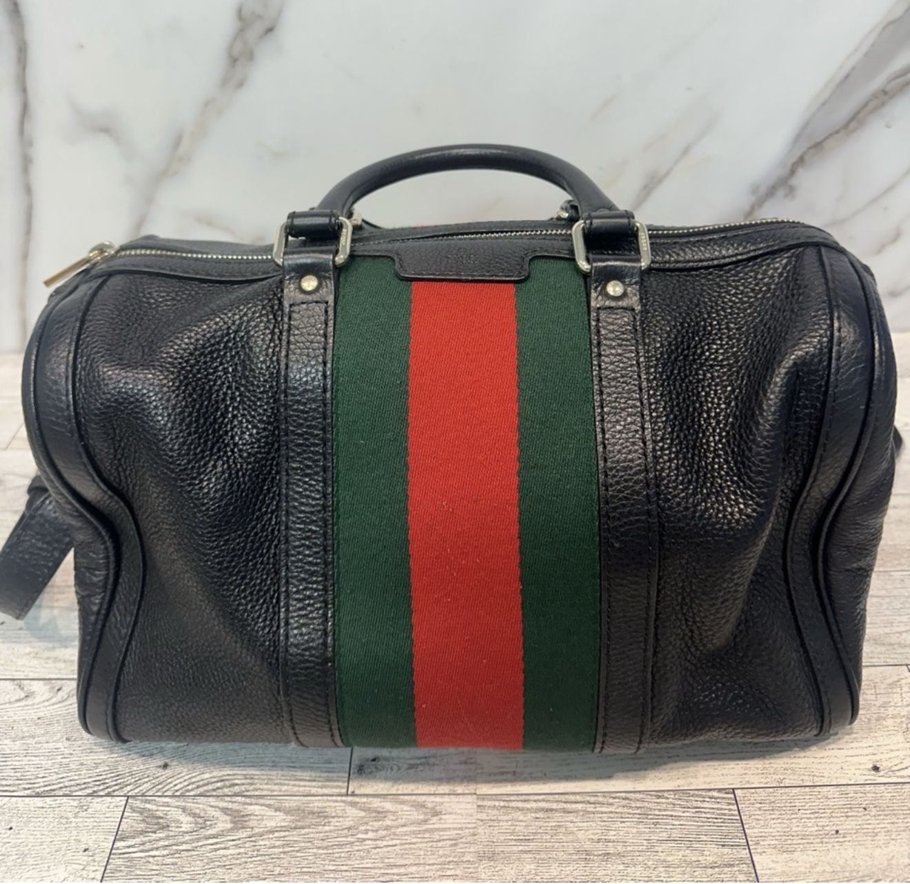 Gucci Web Boston Duffle Bag