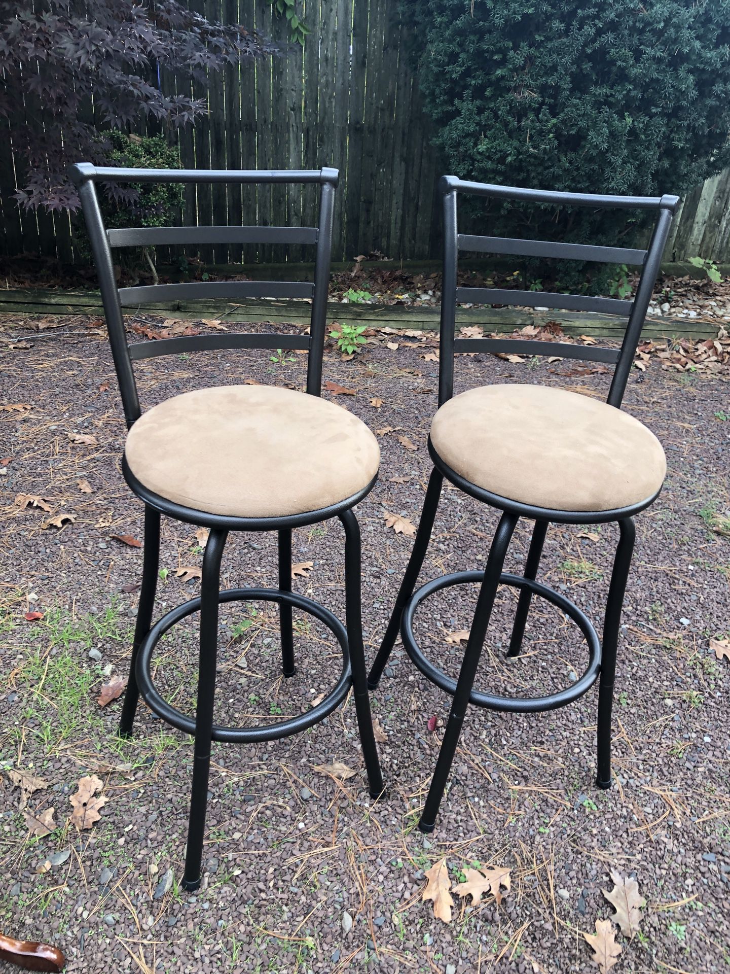 Two Metal Bar Stools Chair