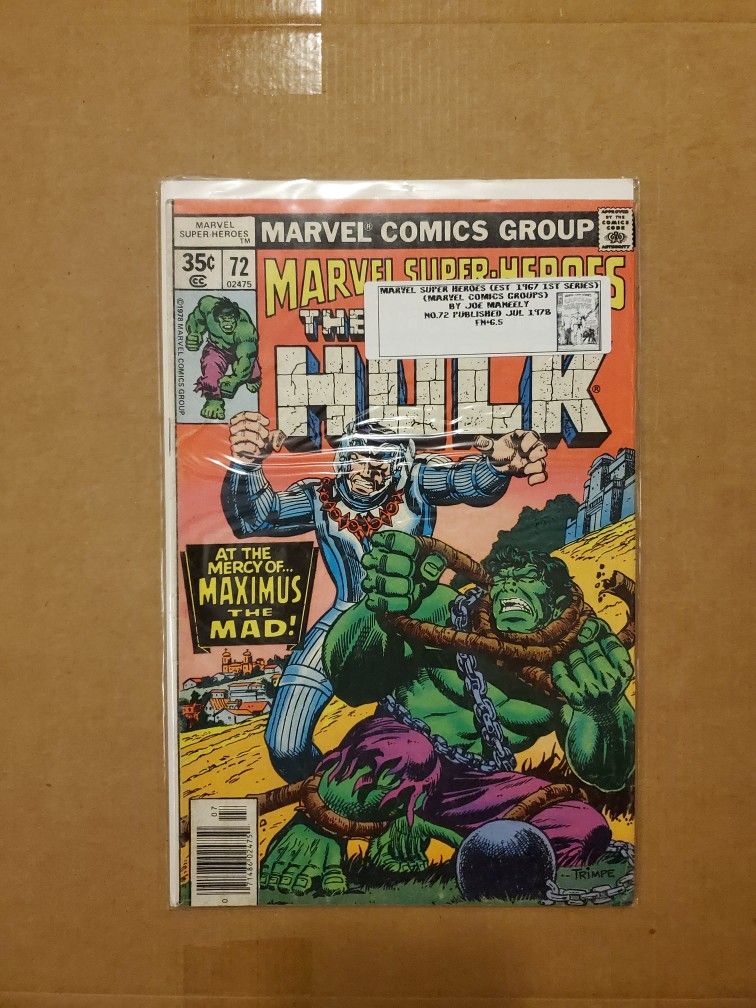 1978 Marvel Comics Super-Heroes #72 The Incredible HULK Bagged And Boarded