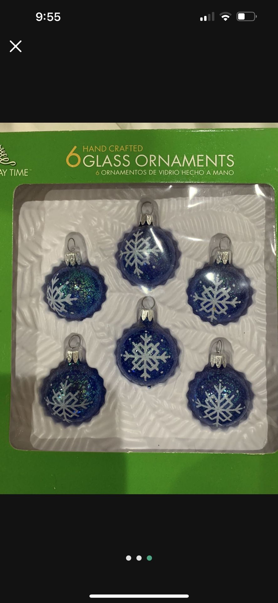 New 2 Box Of Hand Crafted Glass ornament