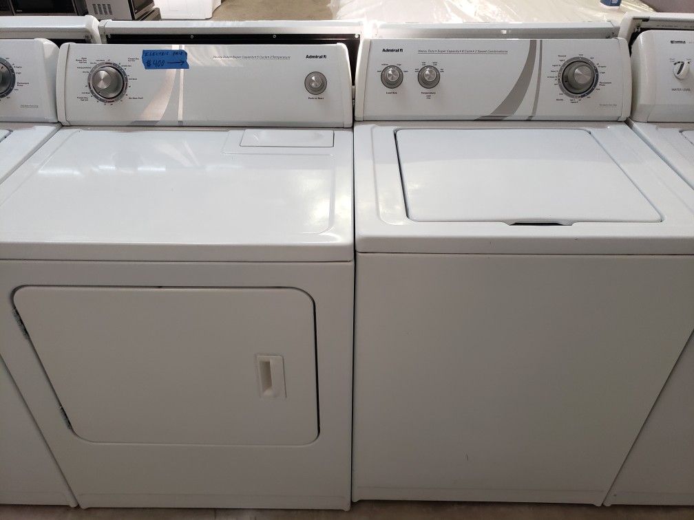 ADMIRAL WASHER AND ELECTRIC DRYER