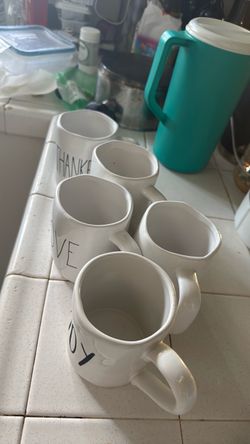Rae Dunn Ceramic Mugs Set of 5