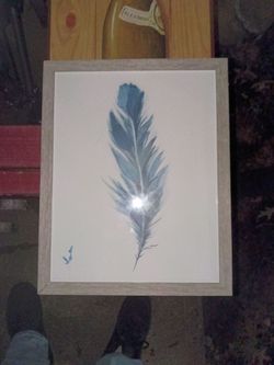 12x15 Framed Feather Watercolor Art Print