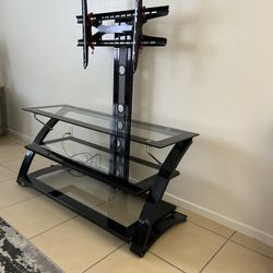 Swivel Glass Tv Stand With Mount Included.