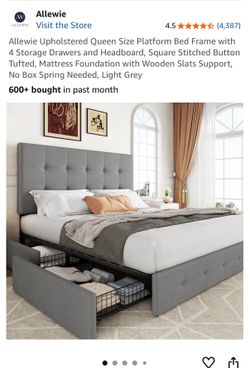 Queen bed with storage
