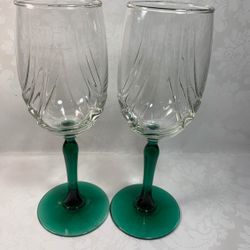 Two Vintage Emerald Green Lenox 