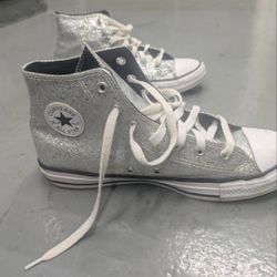 Converse All Star Chuck Taylor Silver Glitter High Tops