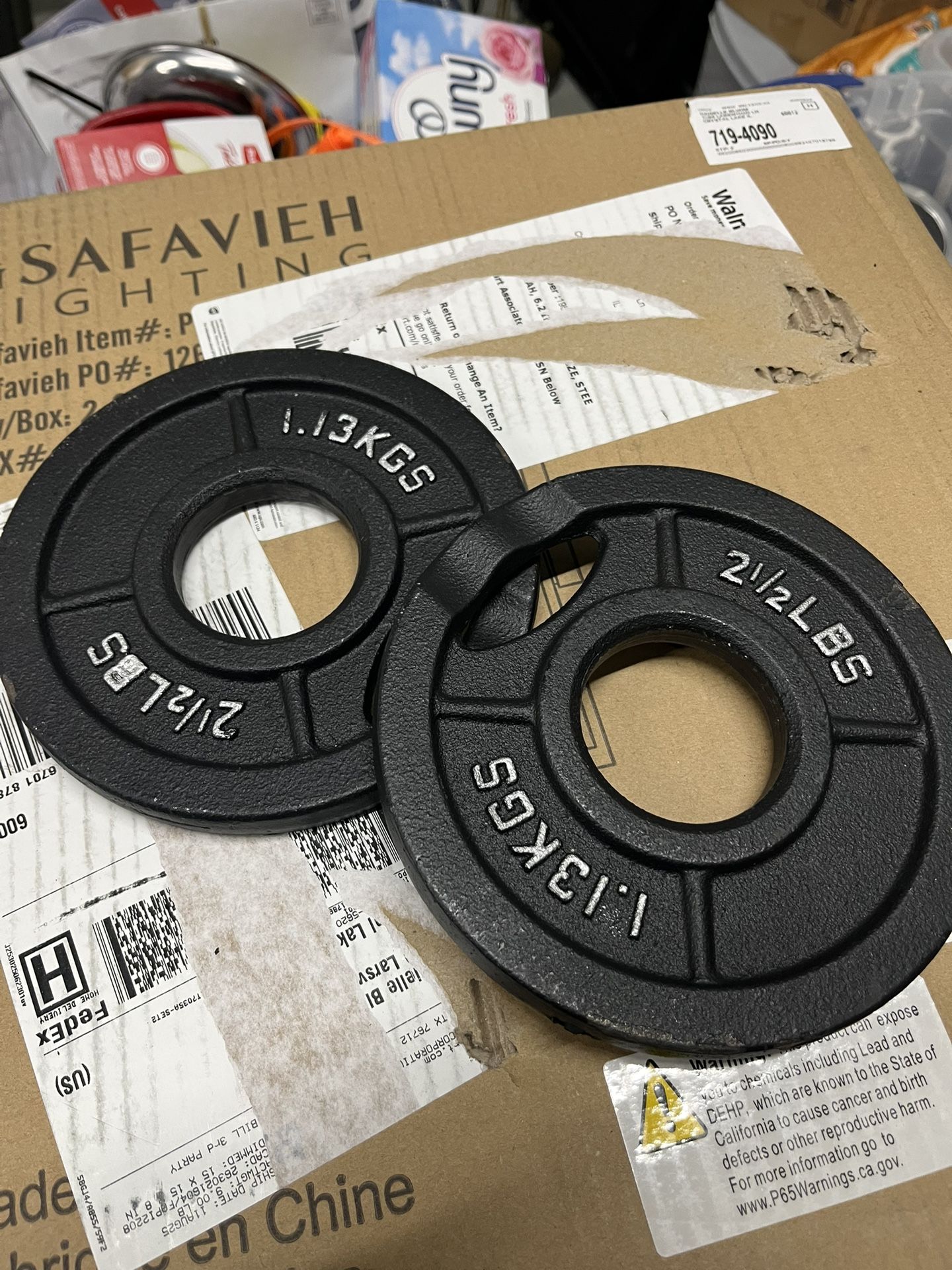 BRAND NEW - Set of 2 - 2.5lb BalanceFrom Cast Iron Olympic 2-Inch Plate Weight Plate 