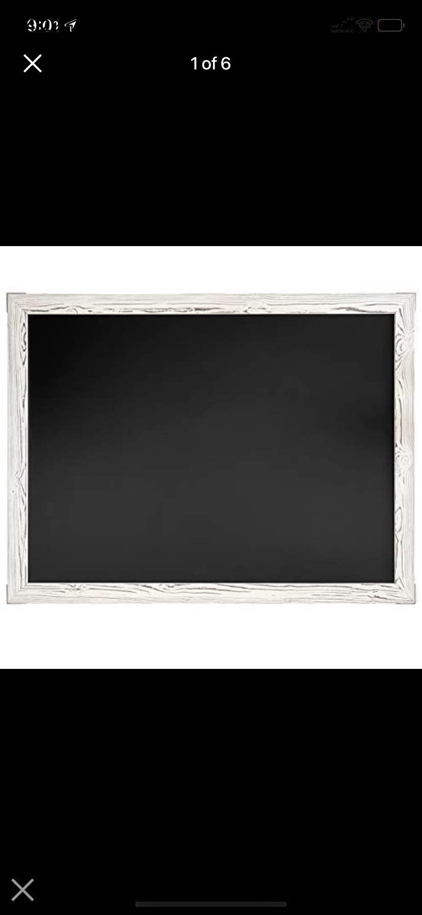 Chalkboard - Easy-to-Erase Large Chalkboard for Wall Decor and Kitchen - Hanging Black Chalkboards (46x34.5, White Rustic Frame)