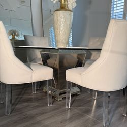 Z Gallerie Round Mirrored Dining Table